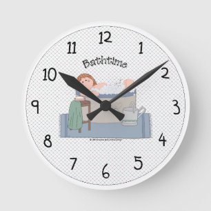 Reloj de pared de Bathtime del país