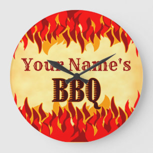 Reloj de pared de BBQ humeante personalizado con l