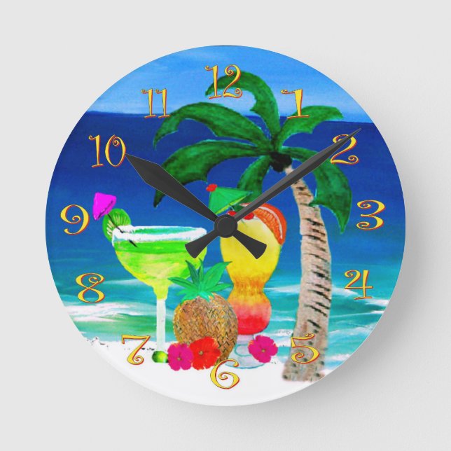 Reloj de pared de bebidas tropicales (Anverso)