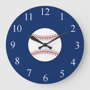 Reloj de pared de béisbol azul