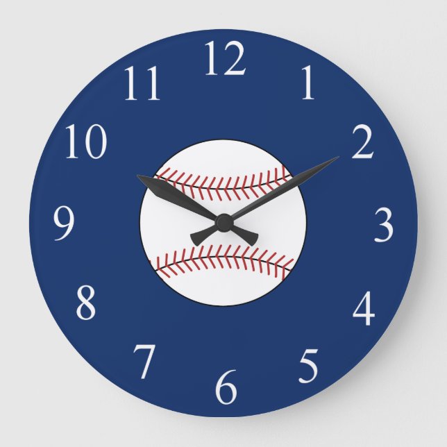 Reloj de pared de béisbol azul (Anverso)