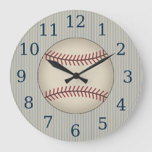 Reloj de pared de béisbol azul vintage regalo
