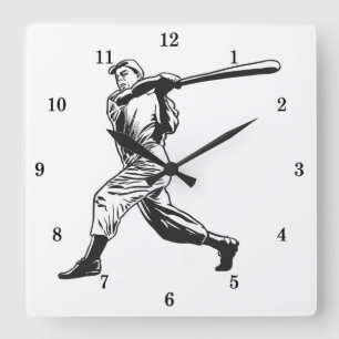 Reloj de pared de béisbol clásico