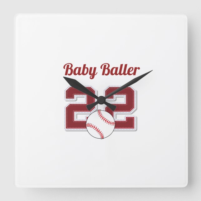 Reloj de pared de béisbol para bebé lactante. (Anverso)