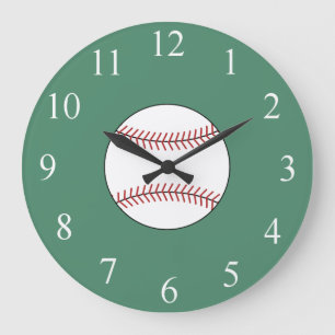 Reloj de pared de béisbol verde