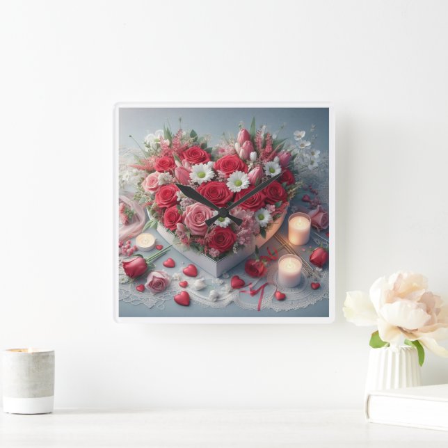 Reloj de pared de belleza floral y eterna (Hogar)