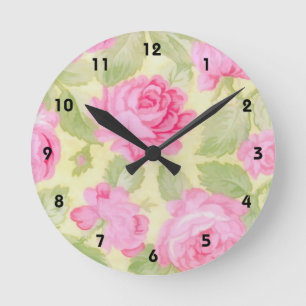 Reloj de pared de belleza rosa