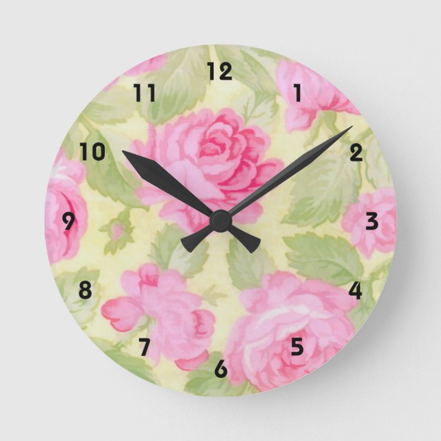 Reloj de pared de belleza rosa (Anverso)