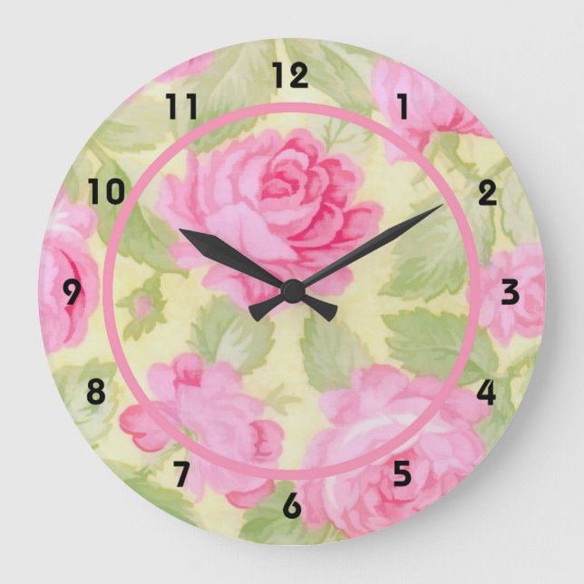 Reloj de pared de belleza rosa (Anverso)