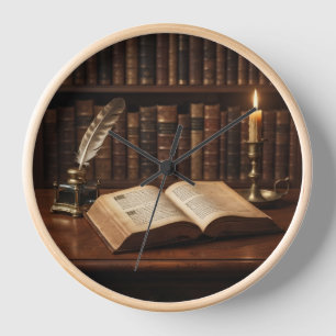 Reloj de pared de biblioteca vintage de Dark Acade