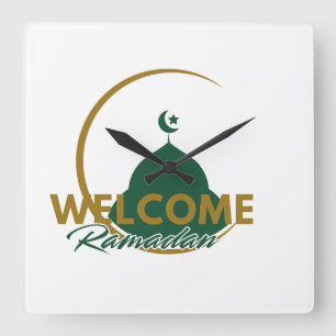 Reloj de pared de bienvenida al Ramadán – Media lu