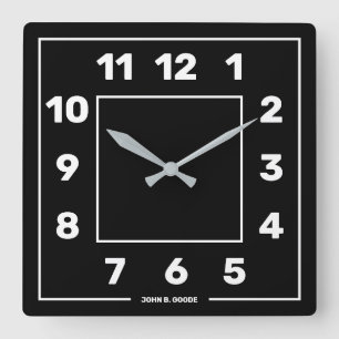 Reloj de pared de Black Square básico personaliza