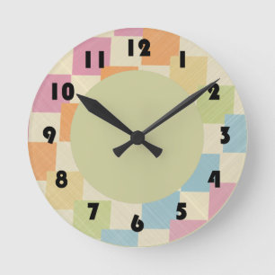 Reloj de pared de bloques coloridos