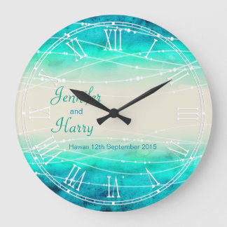 Reloj de pared de boda de mares brillantes pintado