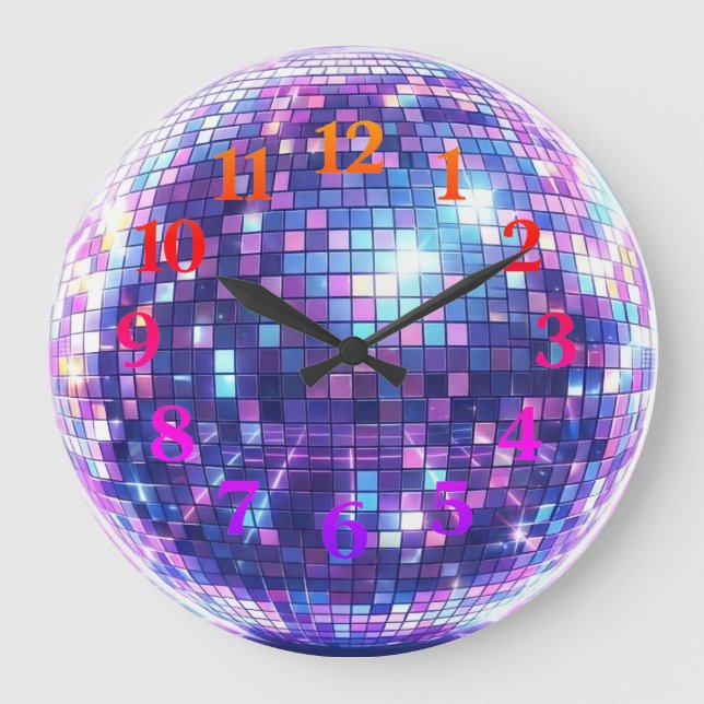 Reloj de pared de bola de discoteca | Personalizab (Anverso)