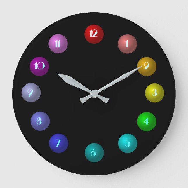 Reloj de pared de bolas coloridas (Anverso)