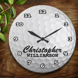 Reloj de pared de bolas de golf personalizado<br><div class="desc">Diversión,  bola de golf personalizada en este reloj de pared personalizado</div>