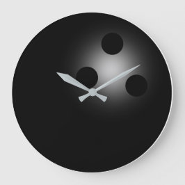 Reloj de pared de boliche negro sin número