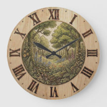 Reloj de pared de bosque primaveral – Decoración d