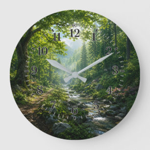 Reloj de pared de bosque sereno Hogar de paisaje