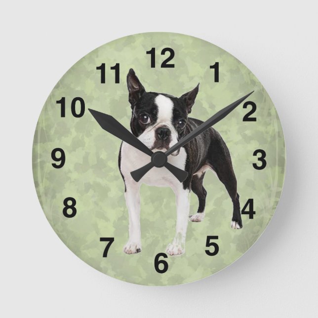 Reloj de pared de Boston Terrier (Anverso)