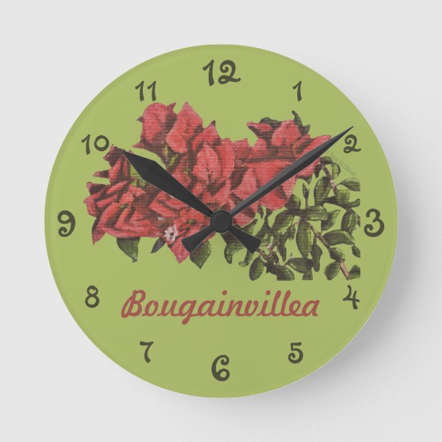 Reloj de pared de buganvilla (Anverso)