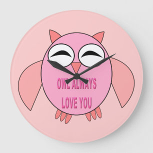 Reloj de pared de búho de mensaje de amor lindo