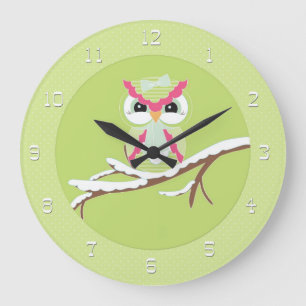 Reloj de pared de búho de nieve