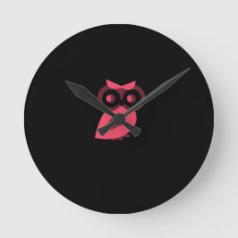 Reloj de pared de búho rosa