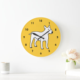 Reloj de pared de Bull Terrier - Moderno amarillo 