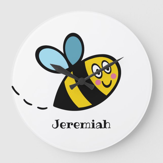 Reloj de pared de bumblebee ocupado personalizado (Anverso)