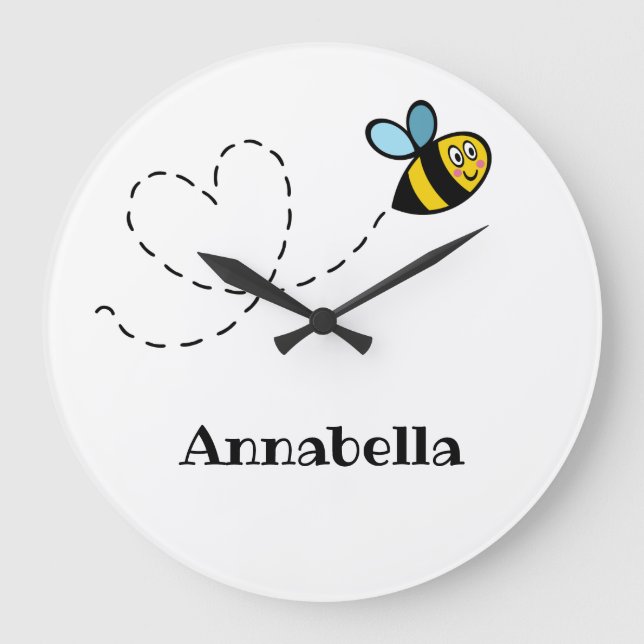 Reloj de pared de bumblebee ocupado personalizado (Anverso)