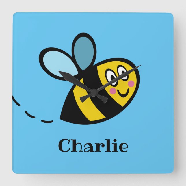 Reloj de pared de bumblebee ocupado personalizado (Anverso)