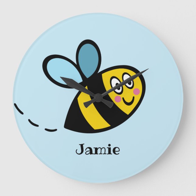 Reloj de pared de bumblebee ocupado personalizado (Anverso)