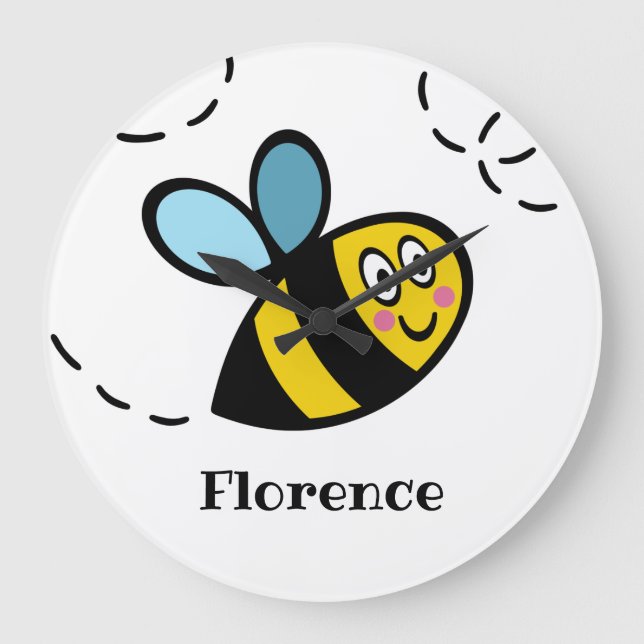 Reloj de pared de bumblebee ocupado personalizado (Anverso)
