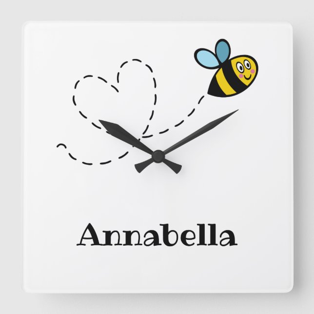 Reloj de pared de bumblebee ocupado personalizado (Anverso)