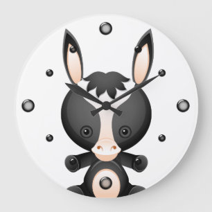 Reloj de pared de burro para bebé