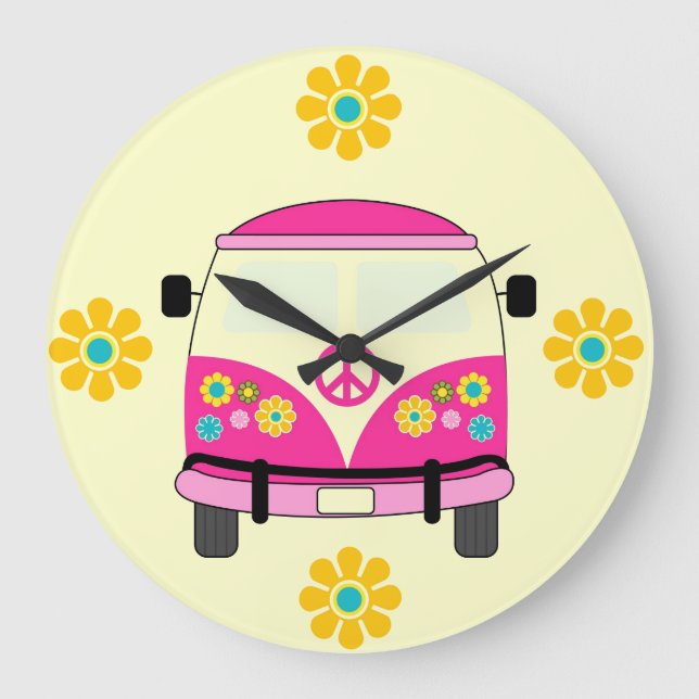 Reloj de pared de bus de amor retro (Anverso)