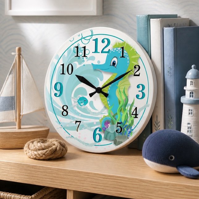 Reloj de pared de caballito de mar bebé | Reloj de (Subido por el creador)