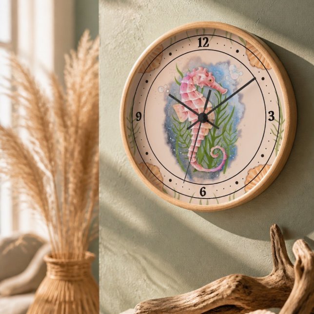 Reloj de pared de caballito de mar de coral coster (Subido por el creador)