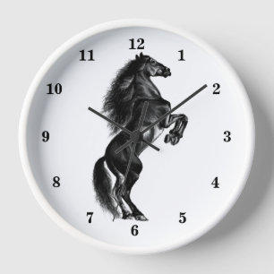 Reloj de pared de caballo salvaje vertical - Color