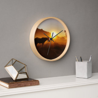 Reloj de pared de caballos
