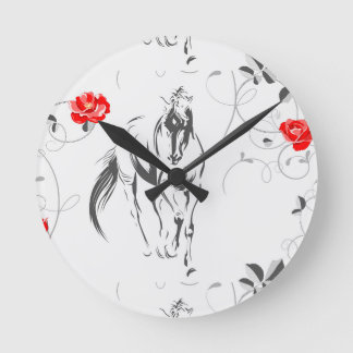 Reloj de pared de caballos barroco