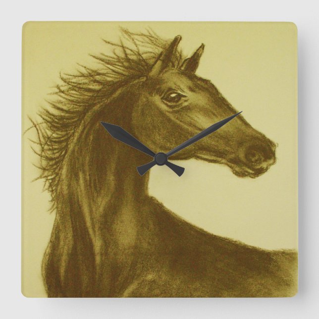 Reloj de pared de caballos "Beauty" (Anverso)