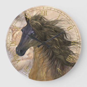 Reloj de pared de caballos de belleza salvaje