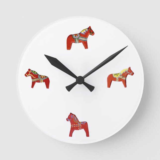 Reloj de pared de caballos de Red Dala (Anverso)