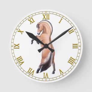Reloj de pared de caballos del fiordo noruego