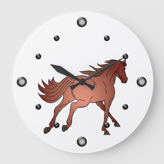 Reloj de pared de caballos en marcha (Anverso)