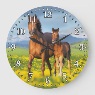 Reloj de pared de caballos y pies