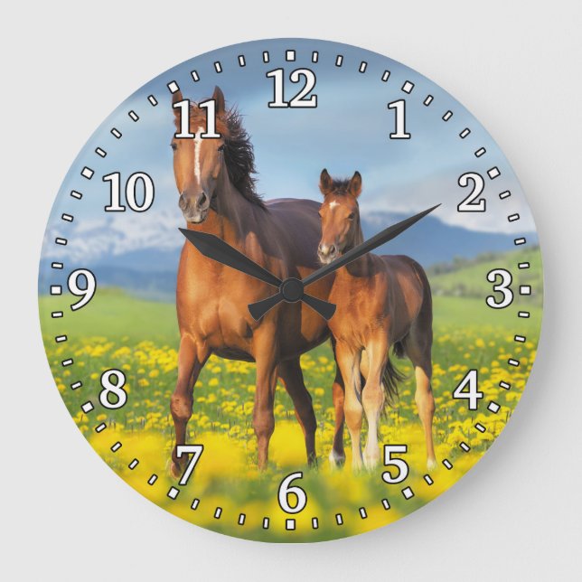 Reloj de pared de caballos y pies (Anverso)